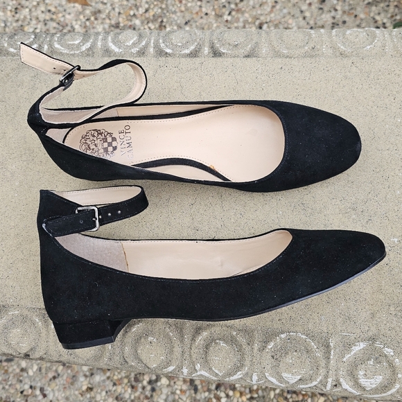 Vince Camuto VP ATTENA Ladies Black Suede Ballet Flats Shoes Leather Upper 8 M - Picture 1 of 11